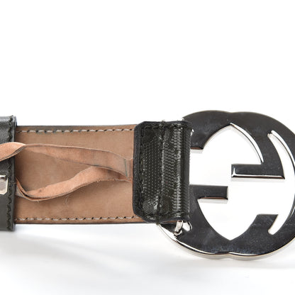 Gucci Imprime Monogram Interlocking G Belt 85 34 Military 4 of 5