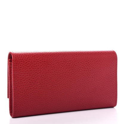 Gucci Dollar Calfskin GG Marmont Continental Wallet Hibiscus Red 3 of 8