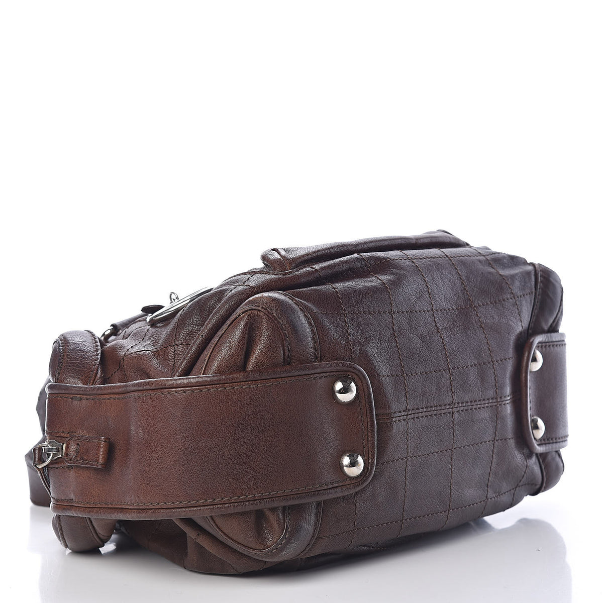 Calfskin Stitched Outdoor Ligne Bowler Brown