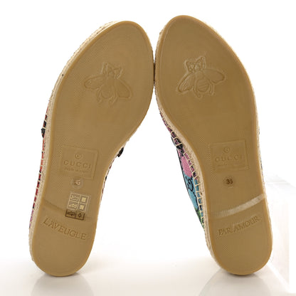 Gucci Monogram Multicolor Womens Espadrilles 35 Blue Rainbow Blue 5 of 8