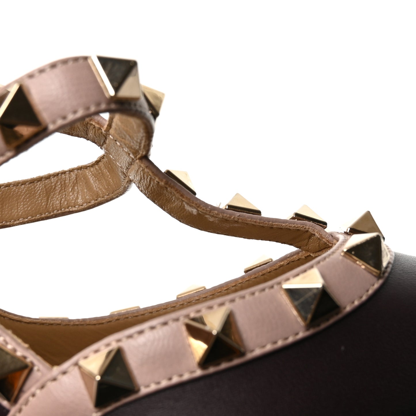 Calfskin Nappa Rockstud Ankle Strap 100mm Pumps 37 Cacao Poudre