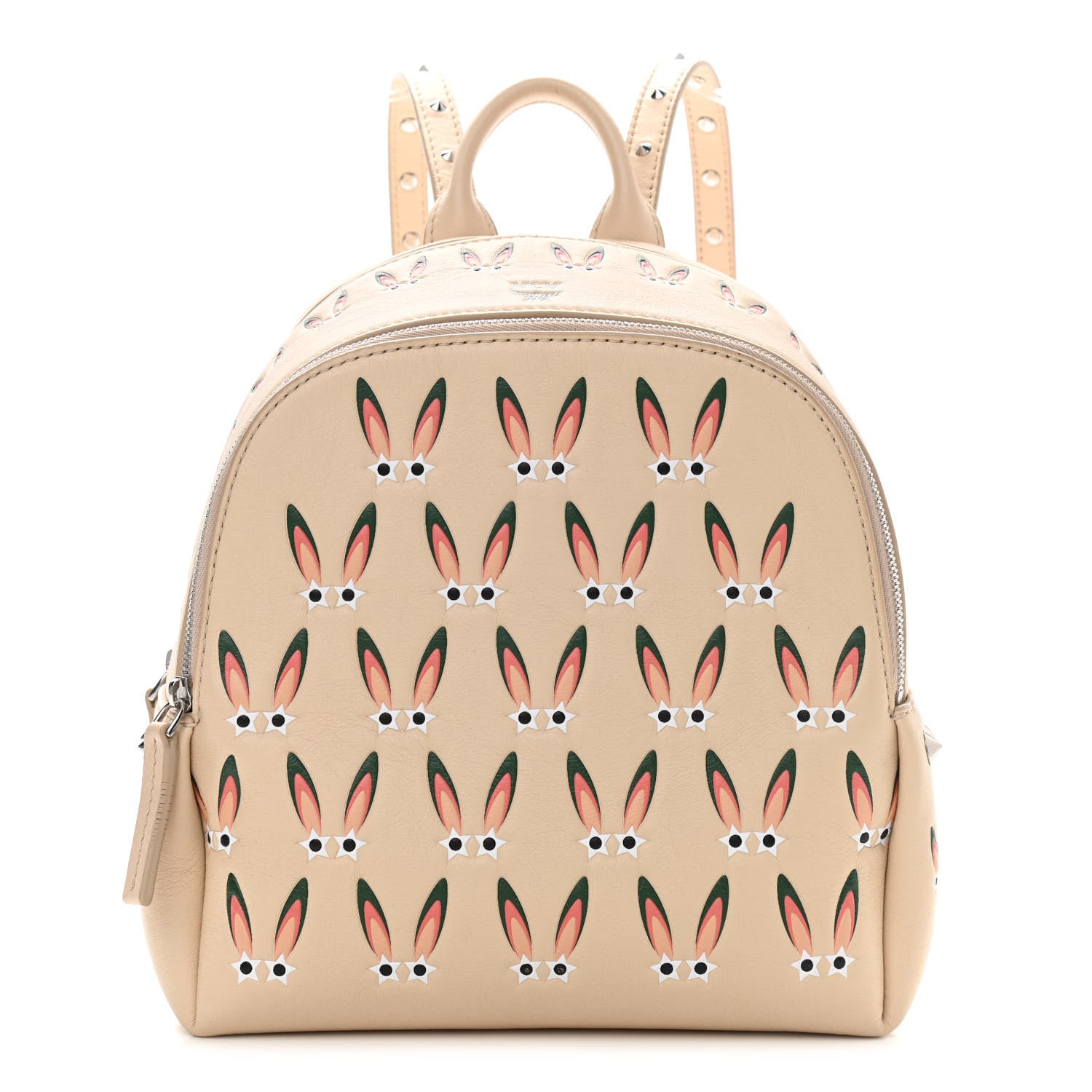 MCM Lambskin Star Eyed Bunny Mini Backpack Natural 1 of 13