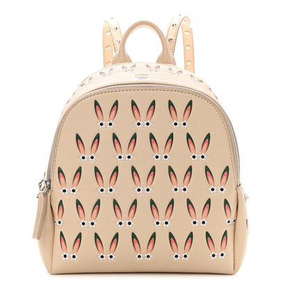 MCM Lambskin Star Eyed Bunny Mini Backpack Natural 1 of 13