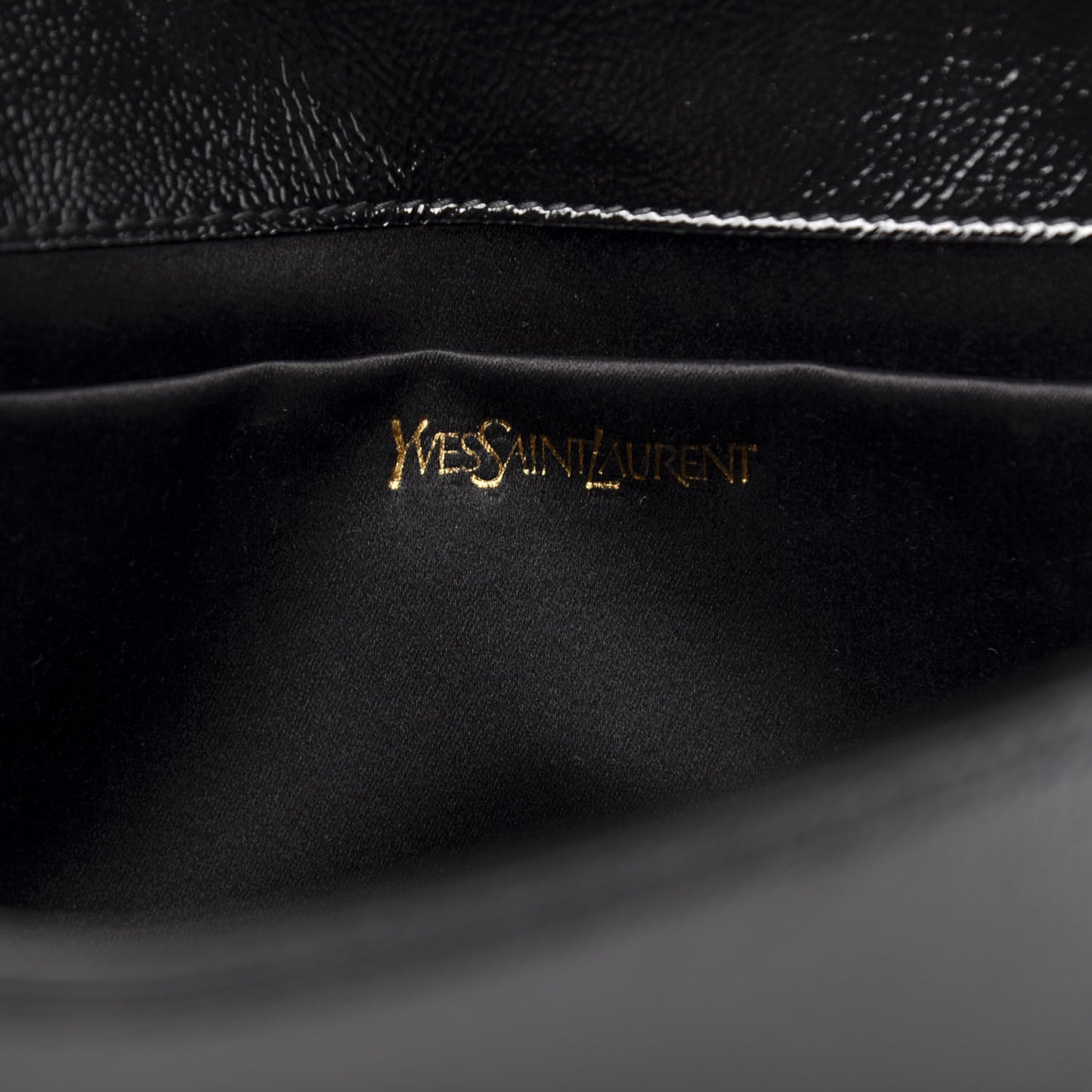 Textured Patent Monogram Large Belle De Jour Clutch Black