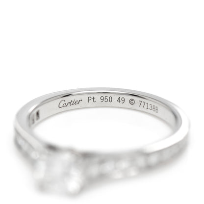 Cartier Platinum Diamond .41ct 1895 Solitaire Engagement Ring 49 4.75 5 of 6
