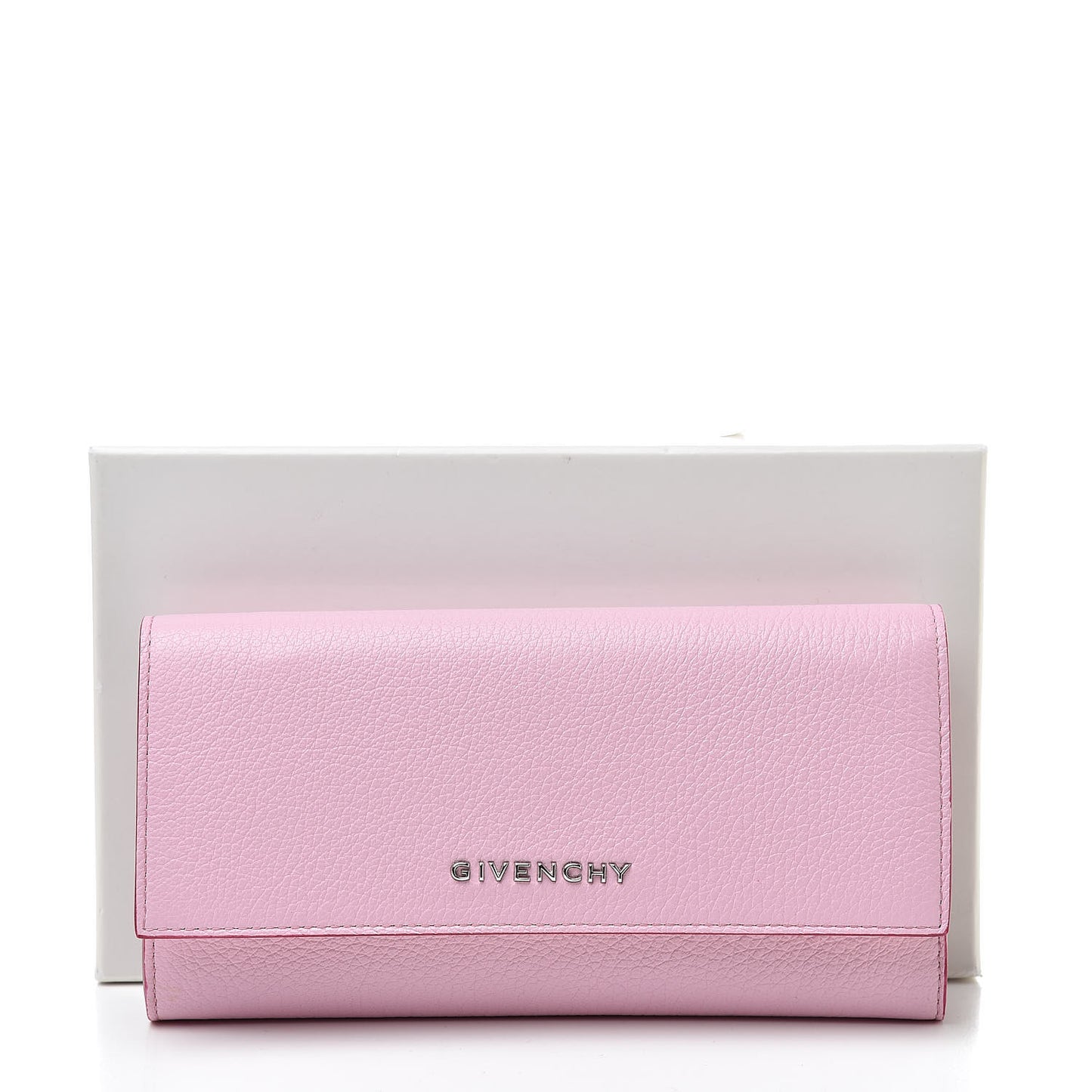 Goatskin Pandora Flap Continental Wallet Bright Pink