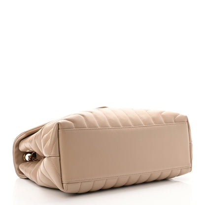 Saint Laurent Calfskin Y Quilted Monogram Medium Loulou Chain Satchel Dark Beige 4 of 10