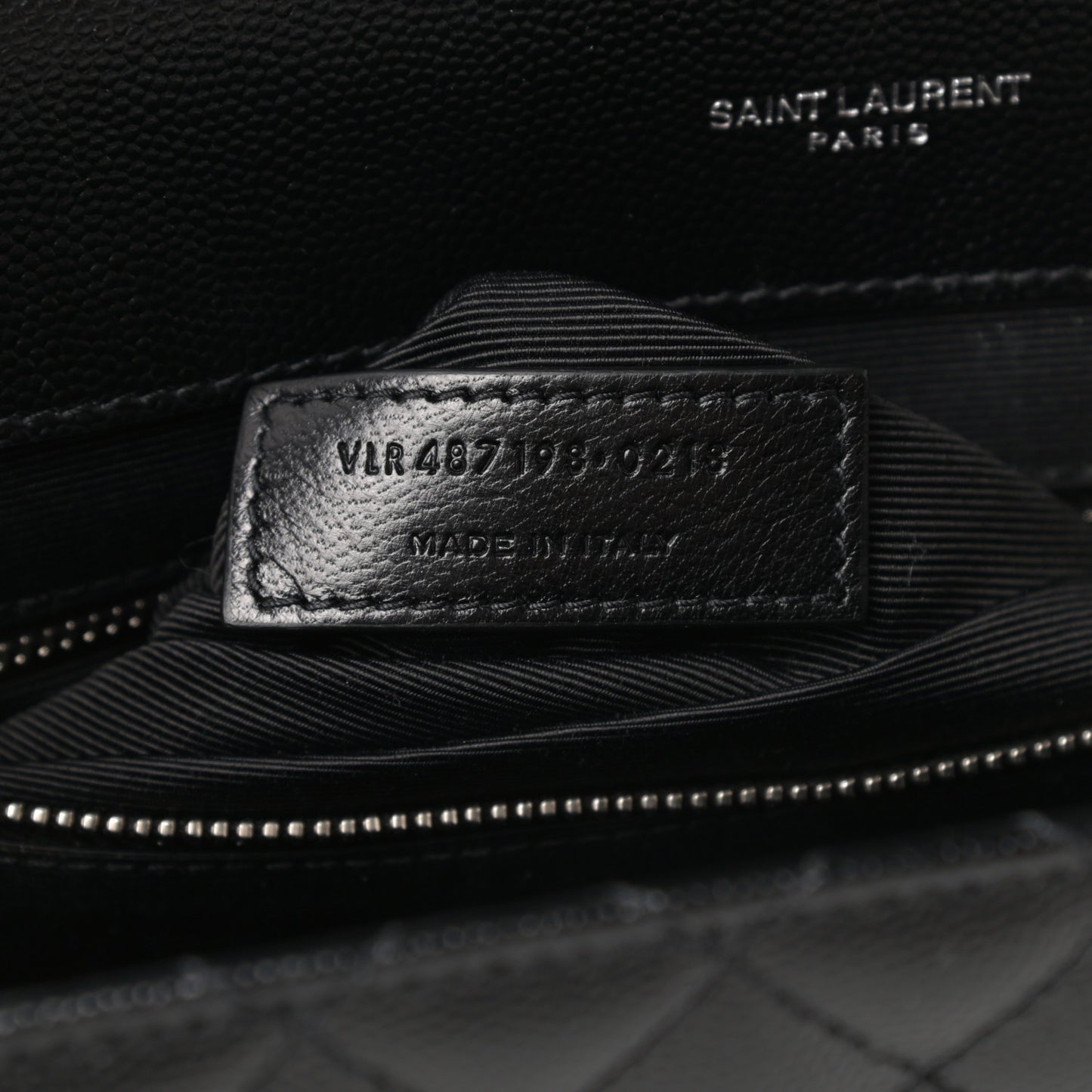 Grain De Poudre Textured Mixed Matelasse Large Triquilt Monogram Satchel Black