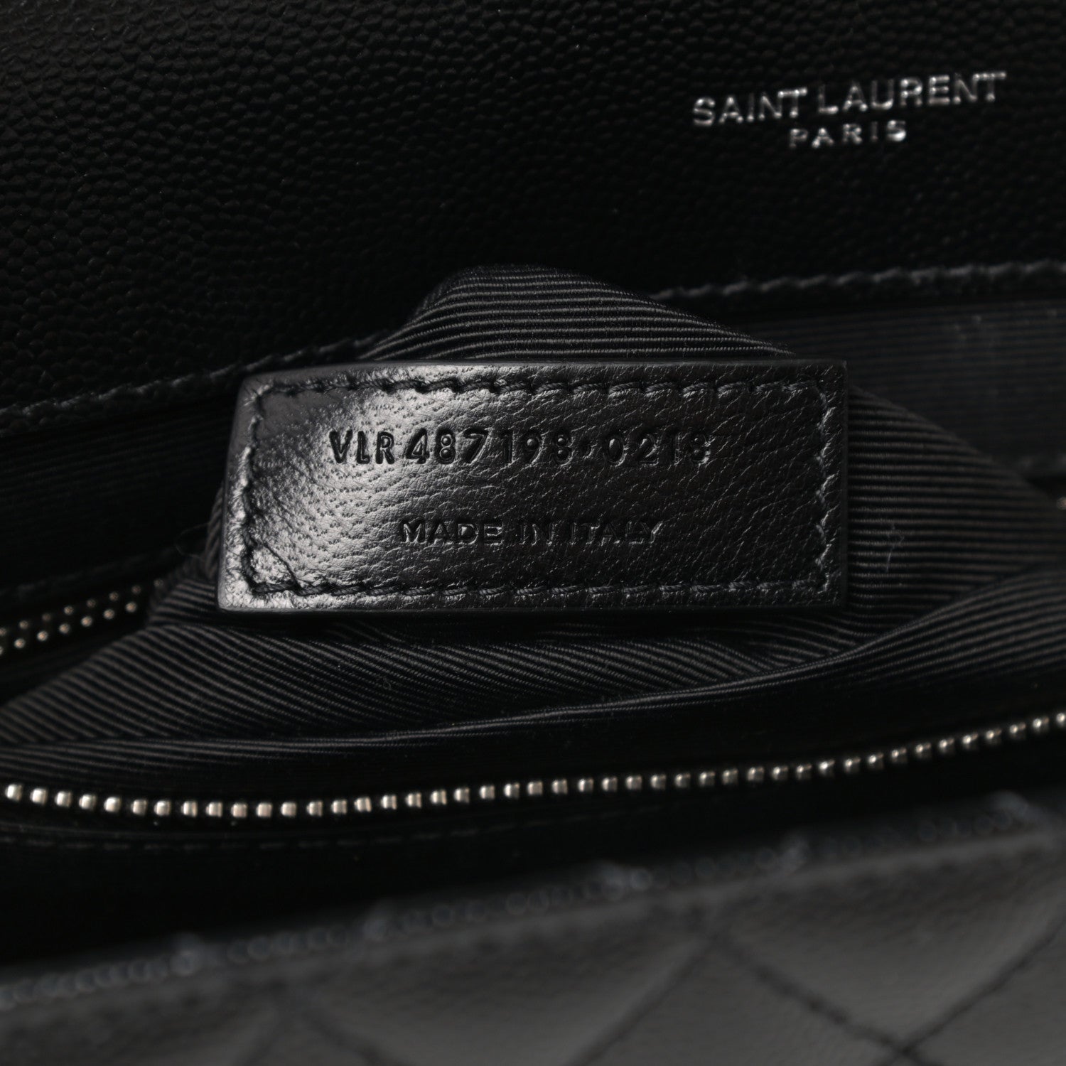 Saint Laurent Grain De Poudre Textured Mixed Matelasse Large Triquilt Monogram Satchel Black 7 of 11