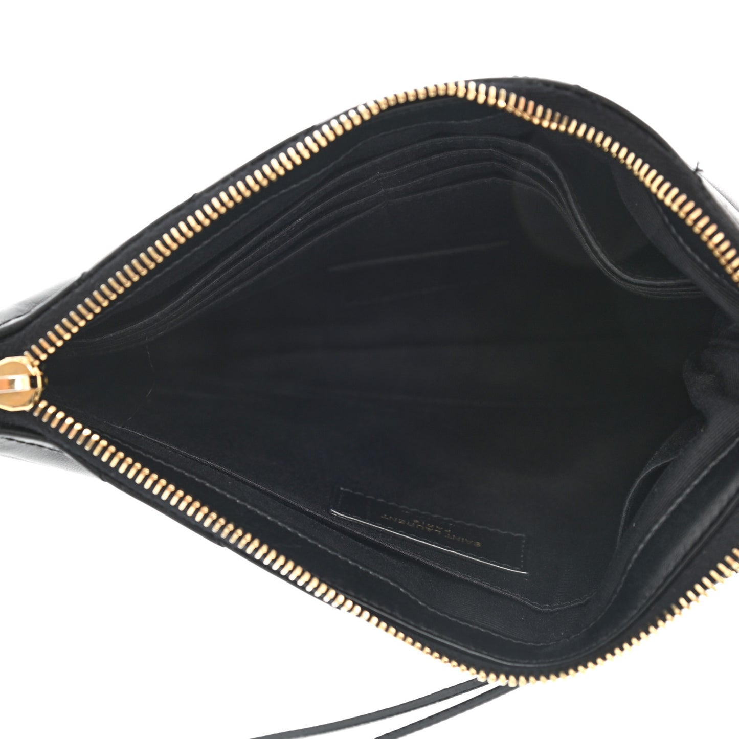 Calfskin Matelasse Chevron Monogram A5 Wristlet Black