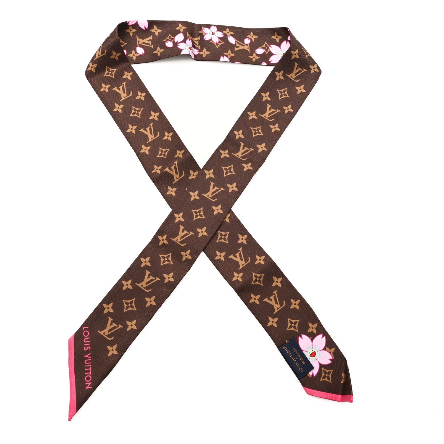 Louis Vuitton LV X TM Silk Monogram Cherry Blossom BB Bandeau Tan