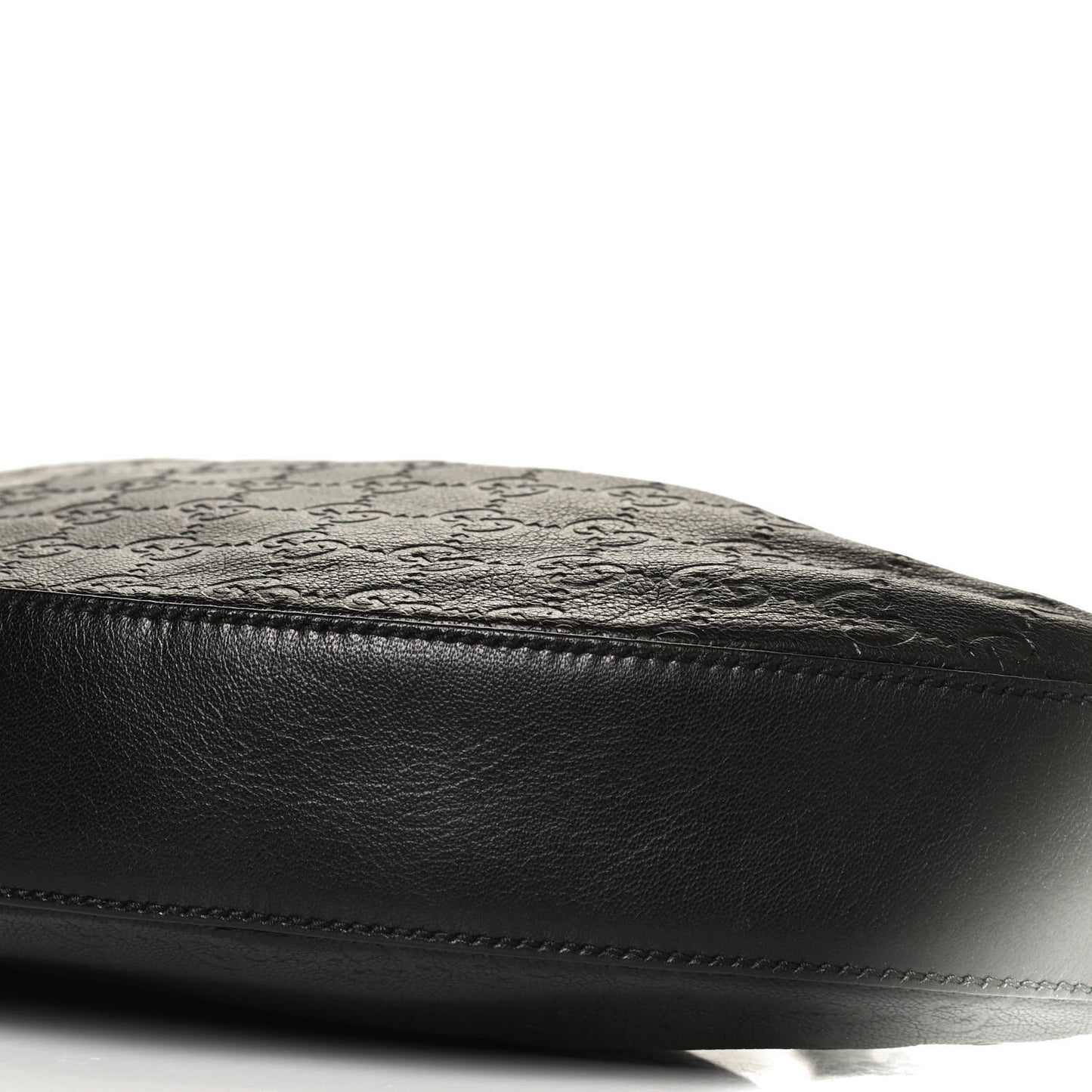 Guccissima Half Moon Bamboo Ring Hobo Black