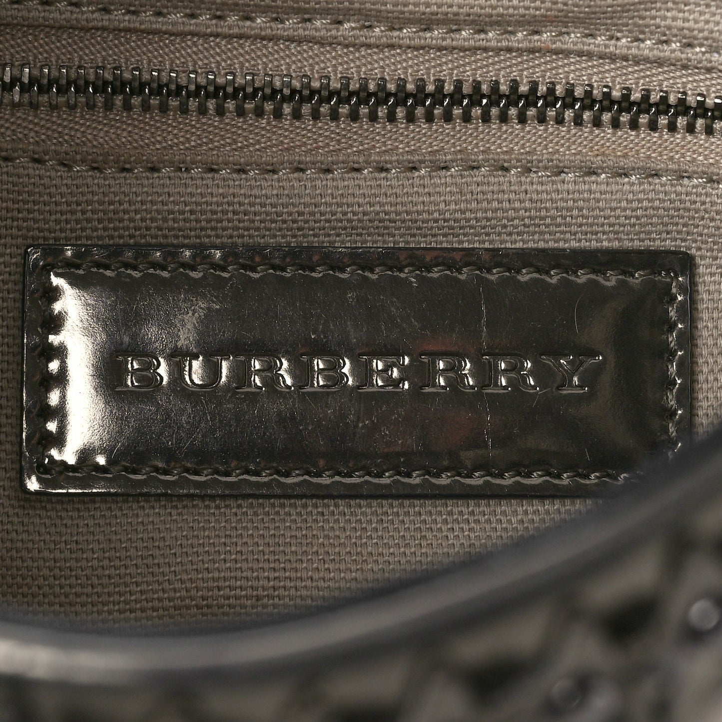 Metallic Nova Check Patent Hobo Pewter