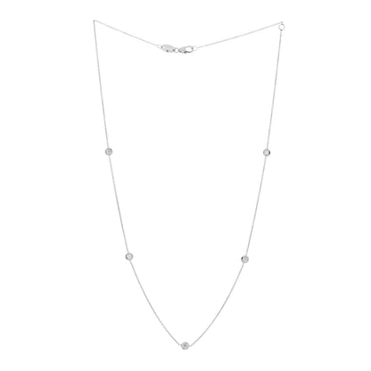 Roberto Coin 18K White Gold Diamond .25ctw Diamonds by the Inch Five Station Necklace 3 of 5