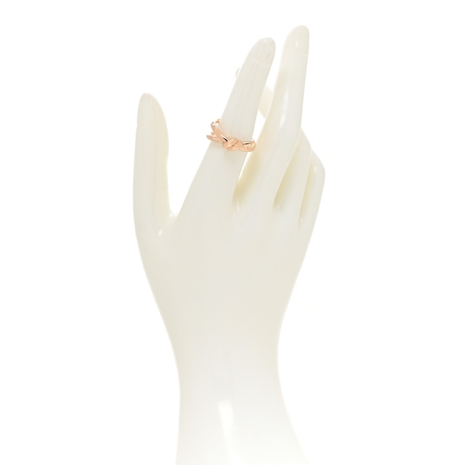 Tiffany 18K Rose Gold Knot Double Row Ring 54 7 2 of 4