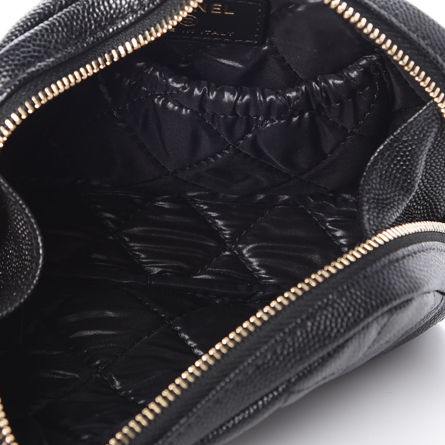 Chanel Caviar Quilted Small Curvy Pouch Cosmetic Case Black 5 of 8