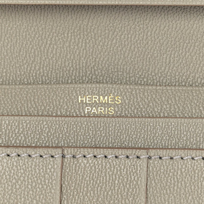Hermes Matte Alligator Bearn Gusset Wallet Gris Perle 6 of 8