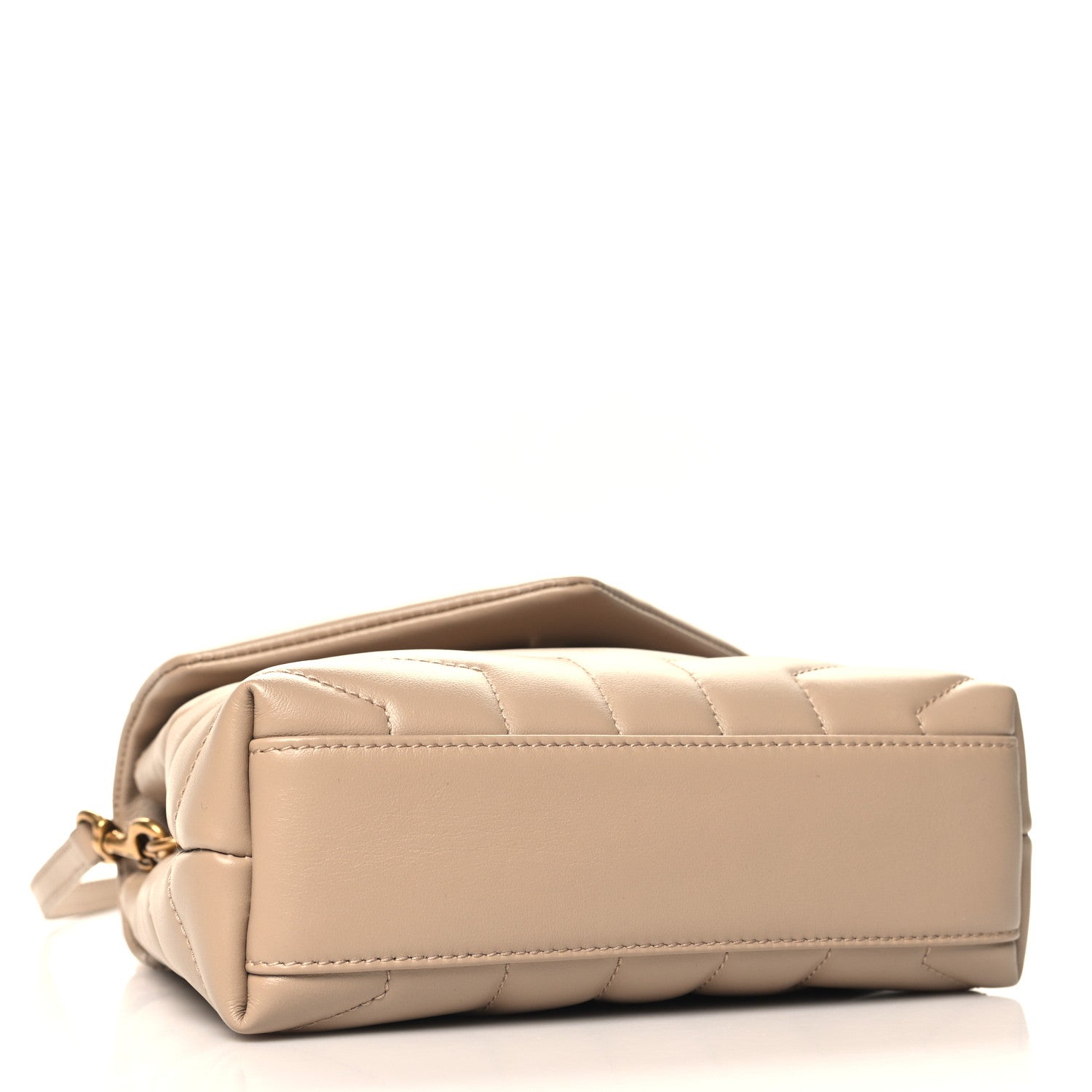 Saint Laurent Calfskin Y Quilted Monogram Toy Loulou Crossbody Bag Dark Beige 4 of 11