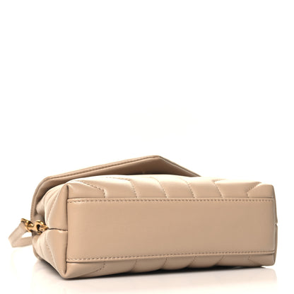 Saint Laurent Calfskin Y Quilted Monogram Toy Loulou Crossbody Bag Dark Beige 4 of 11