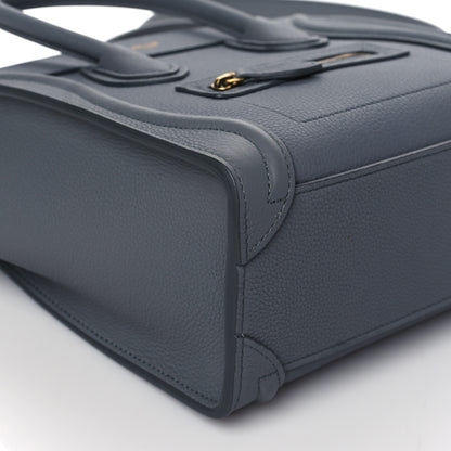 Celine Drummed Calfskin Nano Luggage Kohl 10 of 12