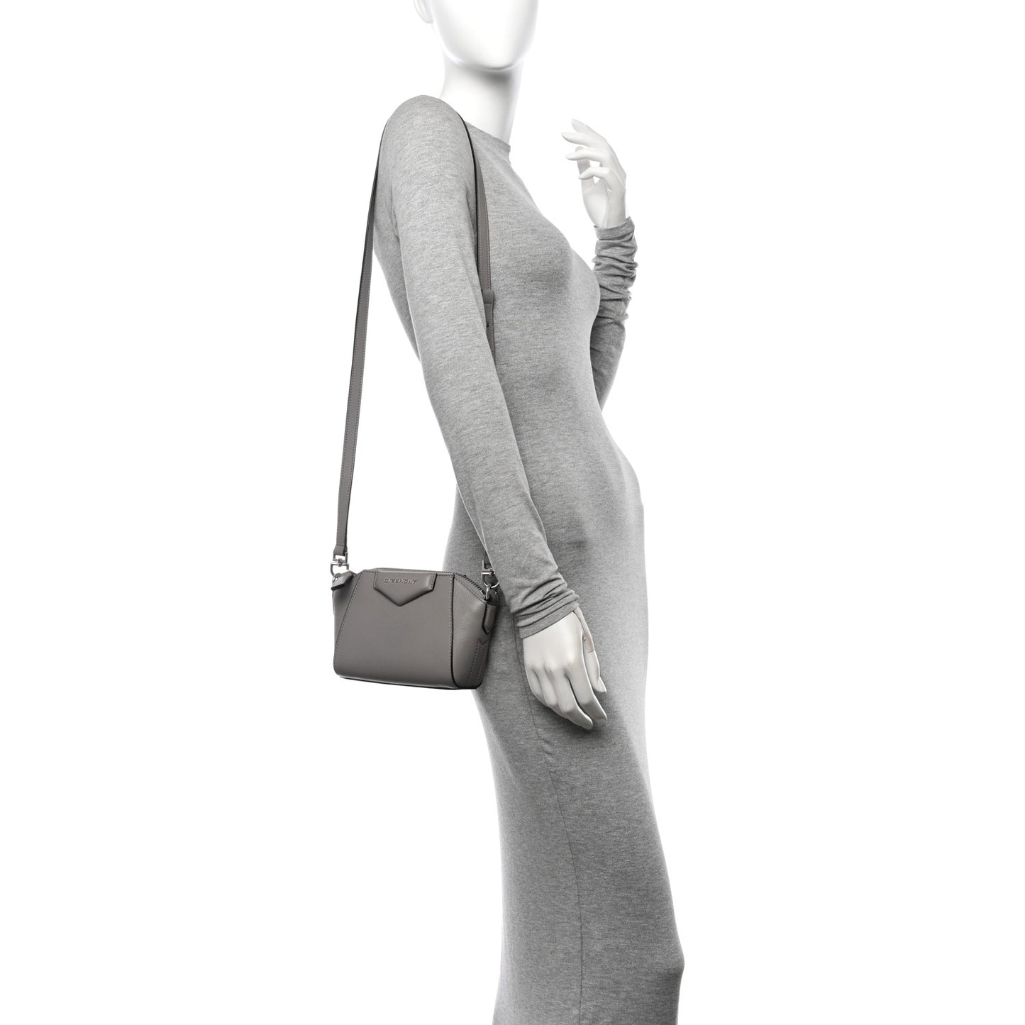 Sugar Goatskin Nano Antigona Pearl Grey