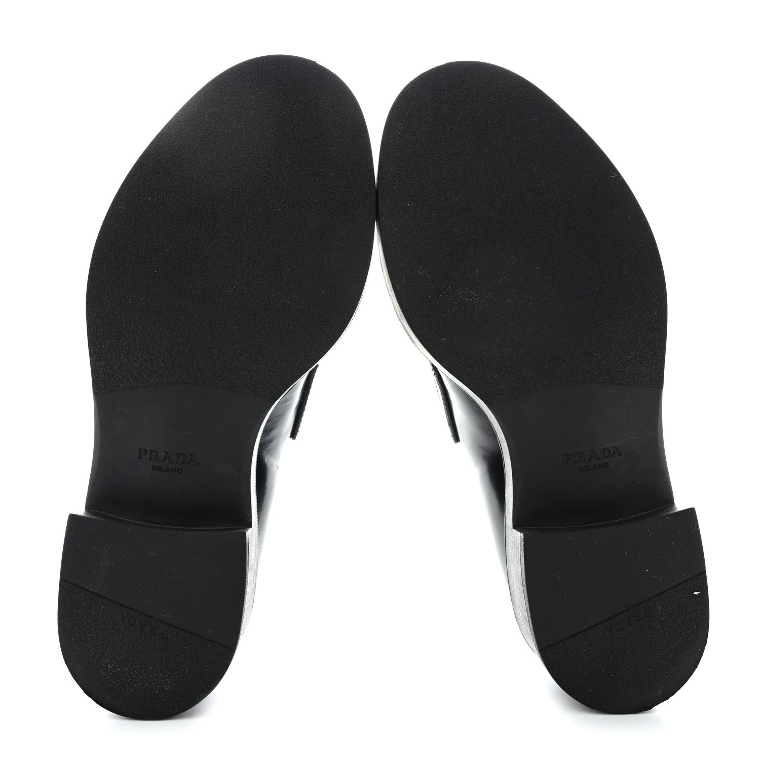 Prada Spazzolato Metal Triangle Logo 50mm Loafers 35 Black 5 of 13