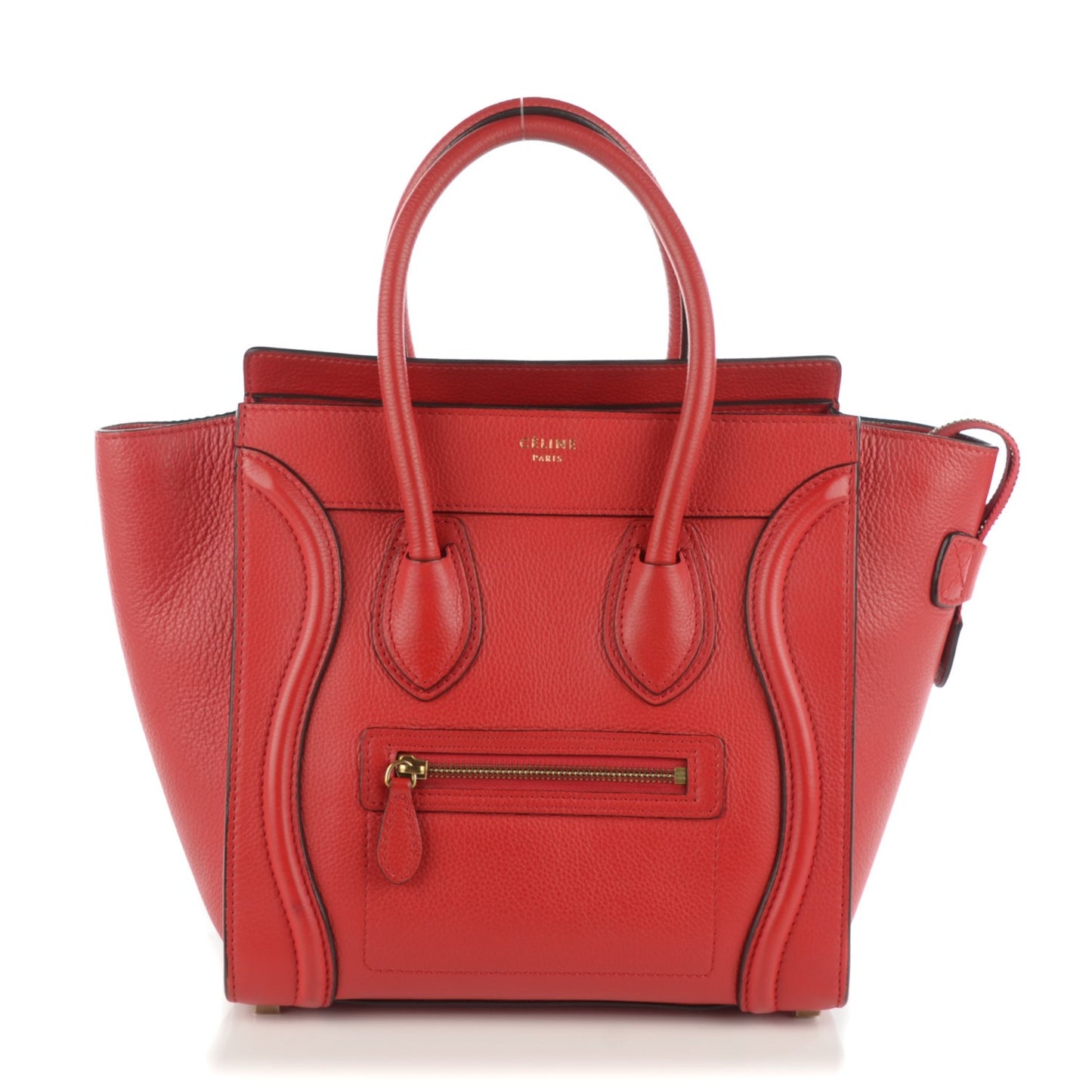Drummed Calfskin Micro Luggage Coquelicot