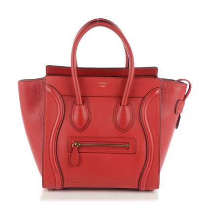Celine Drummed Calfskin Micro Luggage Coquelicot 1 of 8