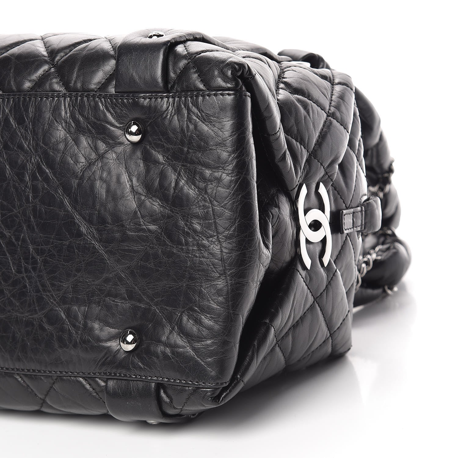 Chanel Distressed Lambskin Small Lady Braid Tote Black 10 of 10