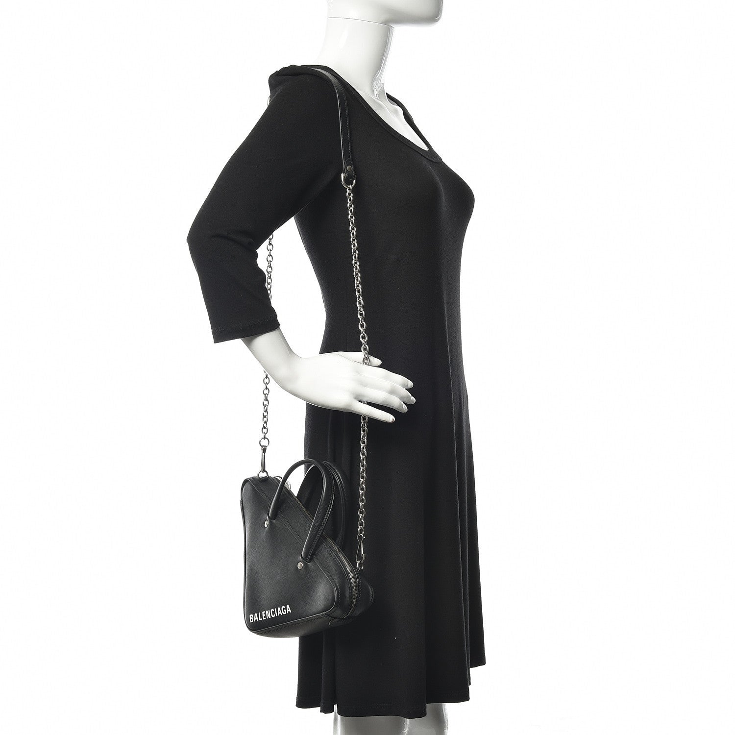 Balenciaga Calfskin XS Triangle Chain Duffle Black 2 of 10
