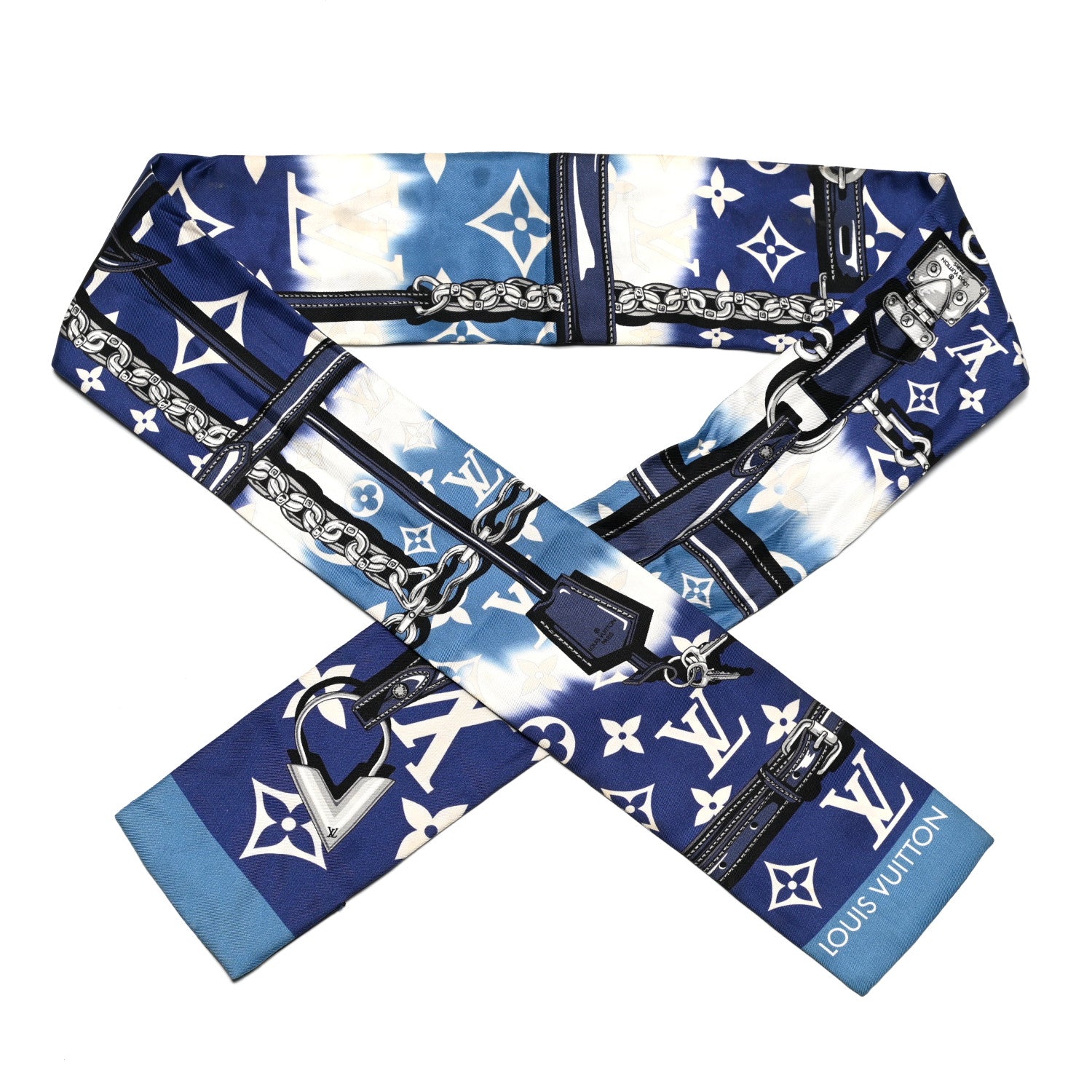 Louis Vuitton Silk Monogram Escale Confidential Bandeau Blue 1 of 3