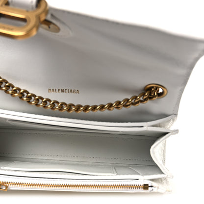 Balenciaga Calfskin Crocodile Embossed Small Crush Chain Bag White 5 of 12