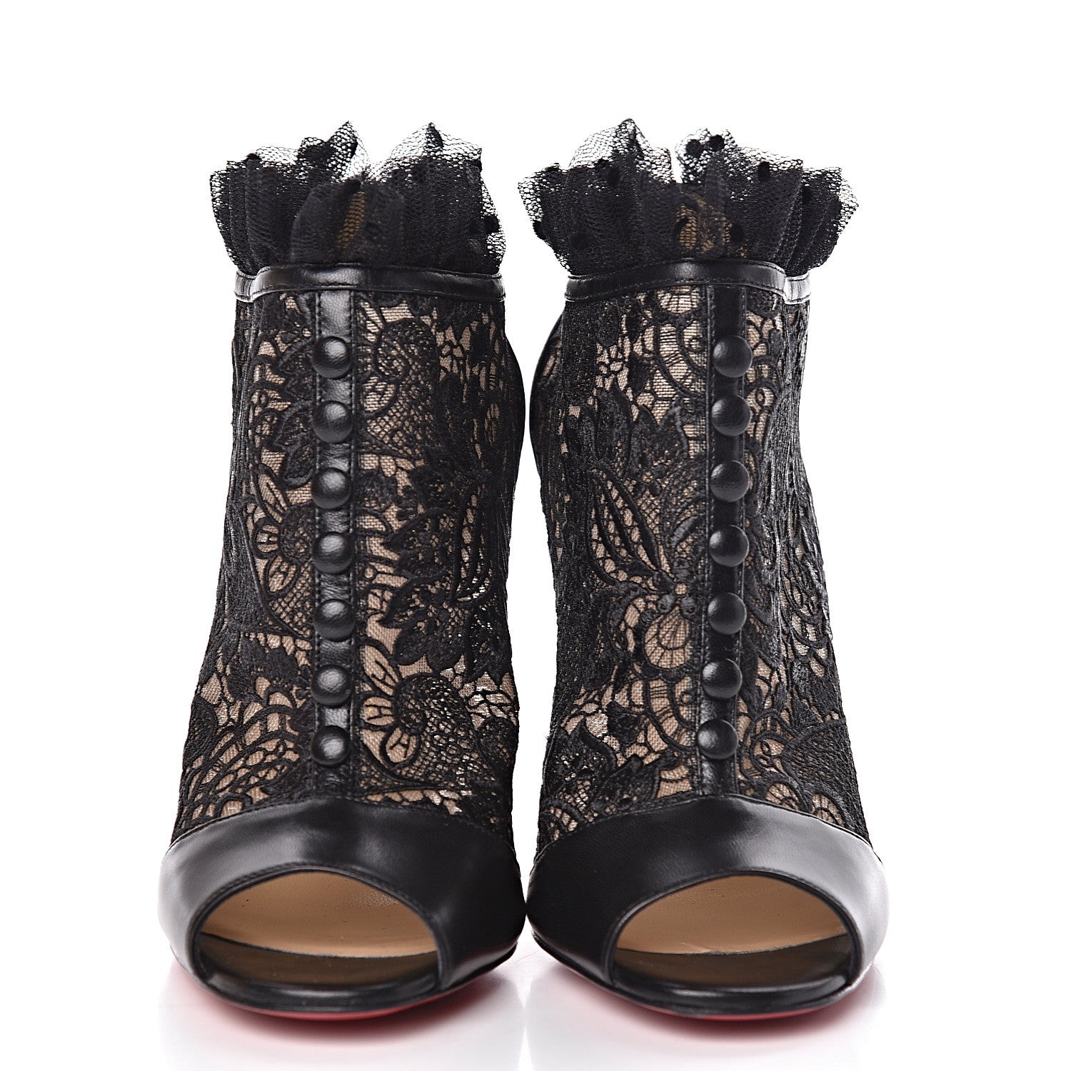 Christian Louboutin Lace Kid Henrietta 100 Booties 38 Black 2 of 11