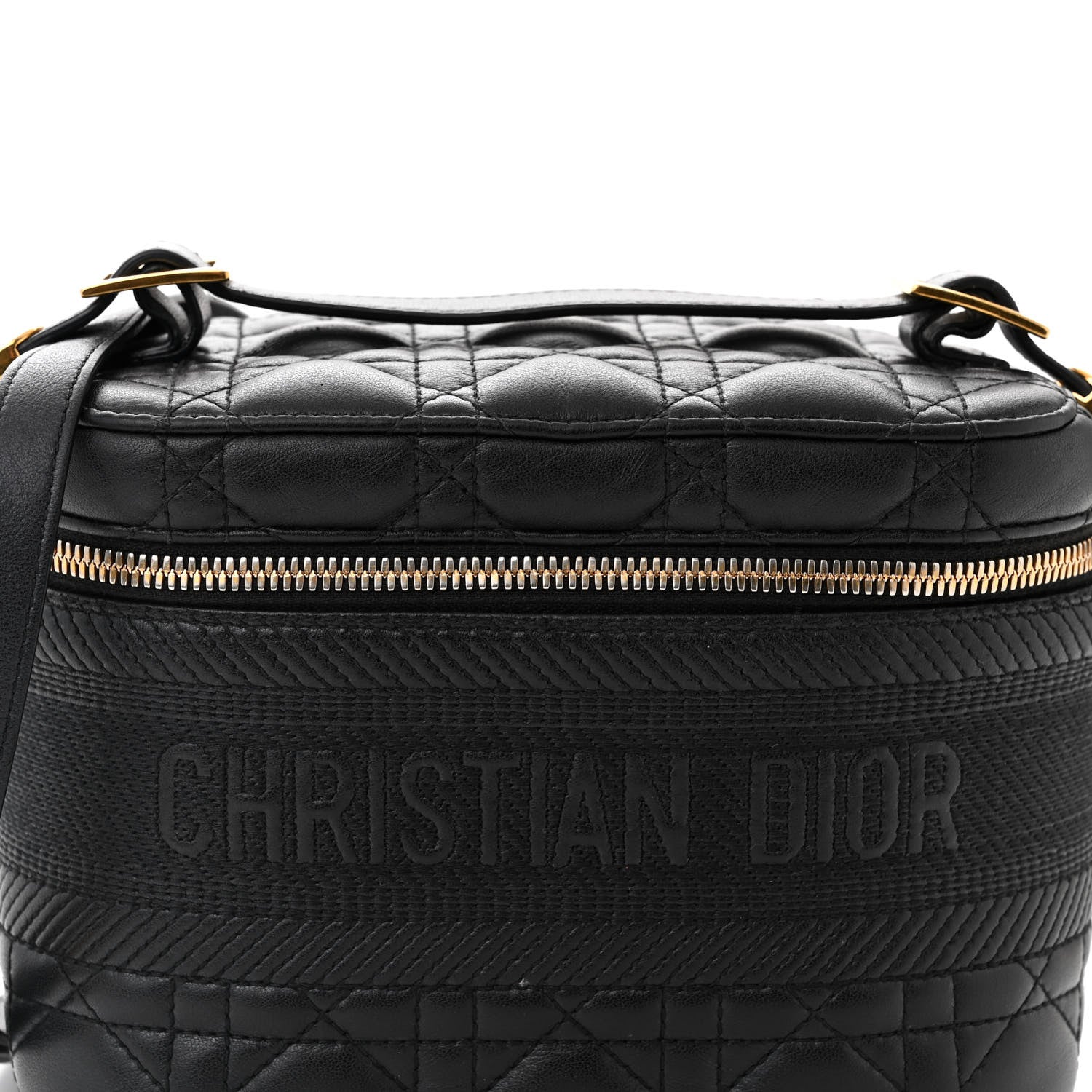 Christian Dior Lambskin Cannage Small Diortravel Vanity Case Black 7 of 12