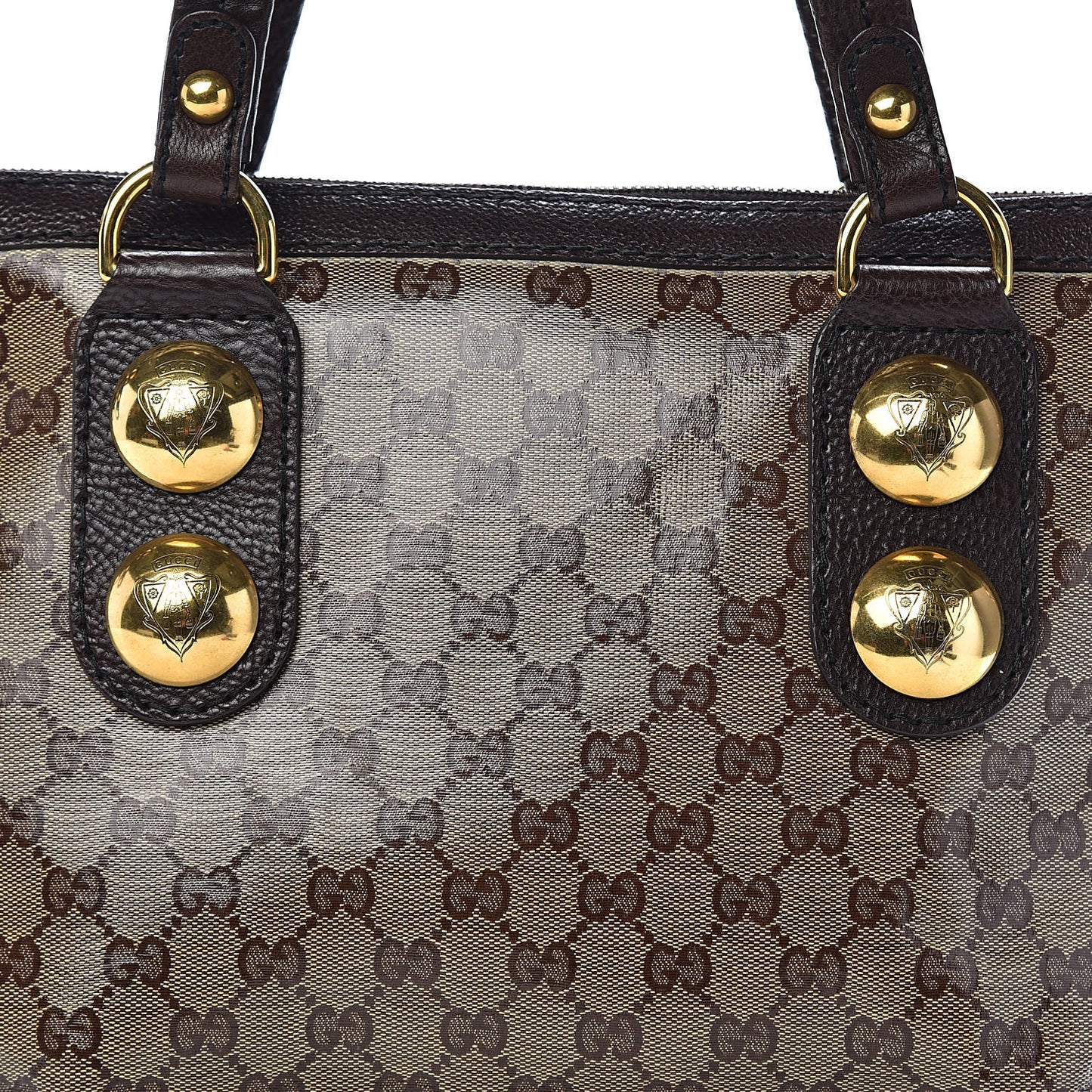 Crystal Monogram Small Babouska Tote Dark Brown