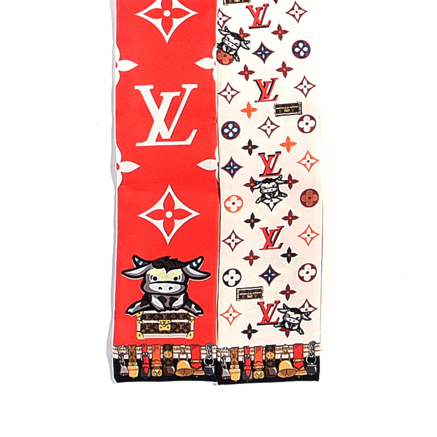 Louis Vuitton Silk Monogram Rodeo Bandeau Red 2 of 3