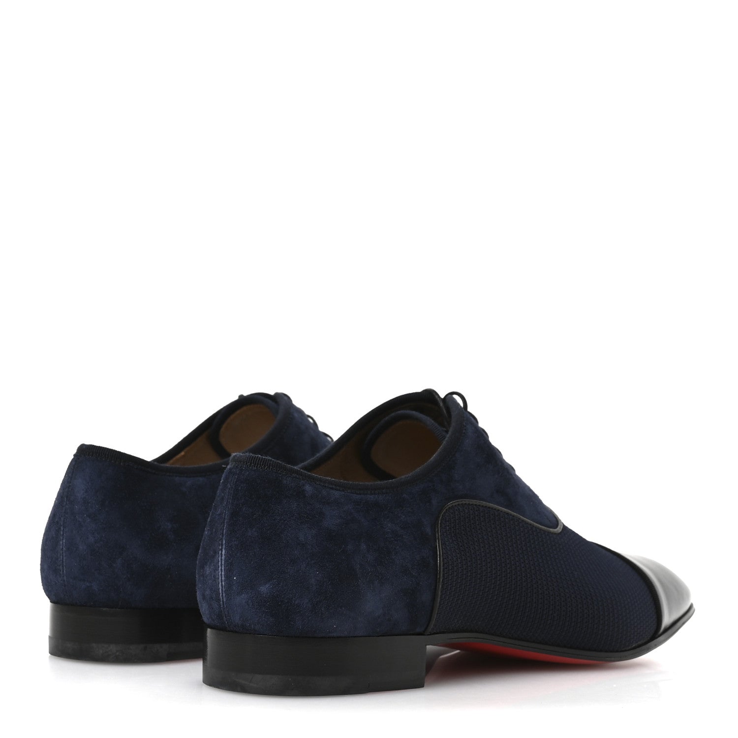 Christian Louboutin Calfskin Suede Tissu Mens Greggo Orlato Flat Oxfords 42.5 Black Nocturne 9 of 16
