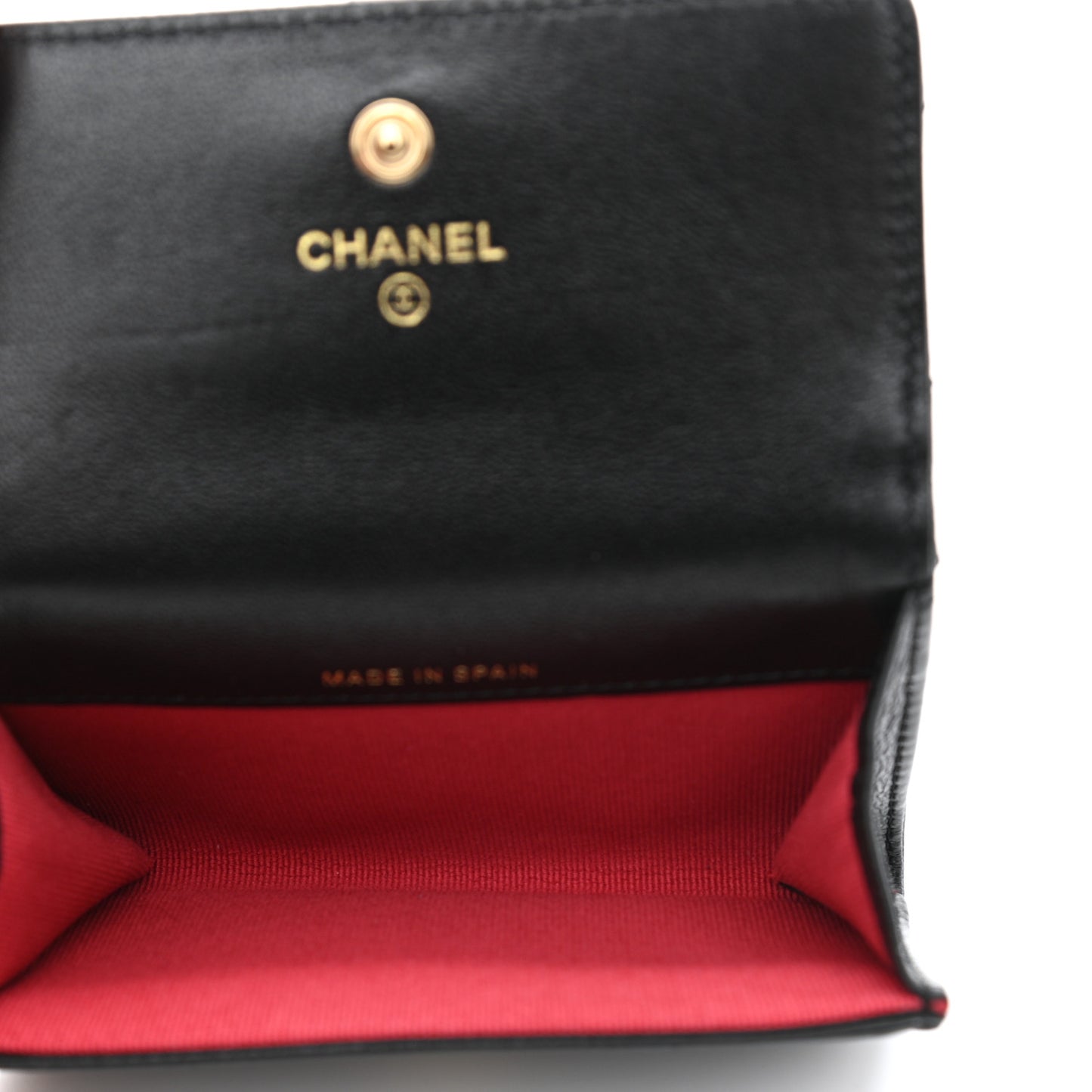 Lambskin Quilted Chanel 19 Flap Card Holder Black