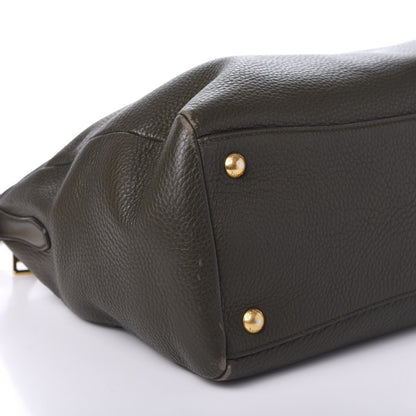 Prada Vitello Daino Top Handle Zip Tote Militare 6 of 10