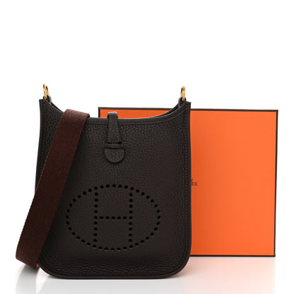 Hermes Taurillon Clemence Amazone Evelyne TPM Macassar Havane 11 of 11