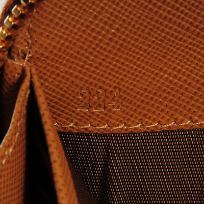 Prada Saffiano Metal Zip Around Wallet Caramel 7 of 8