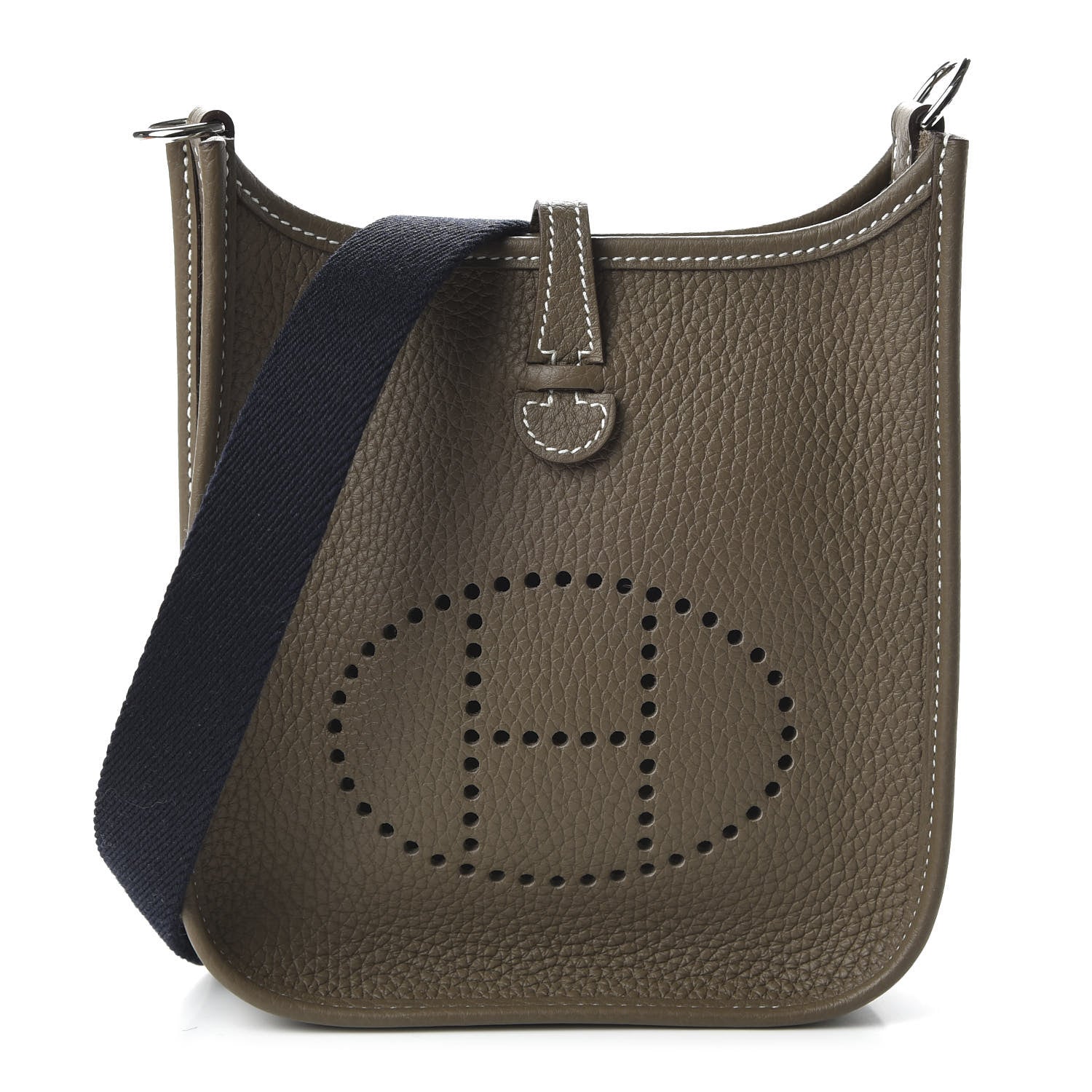 Hermes Taurillon Clemence Amazone Evelyne TPM Etoupe Bleu Indigo 1 of 10