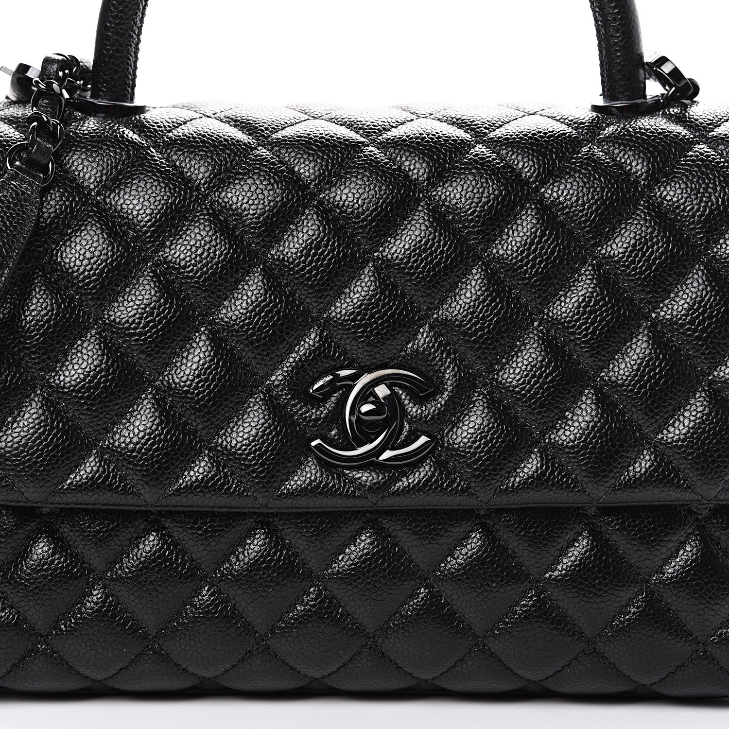 Chanel Caviar Quilted Small Coco Handle Flap So Black 7 of 10