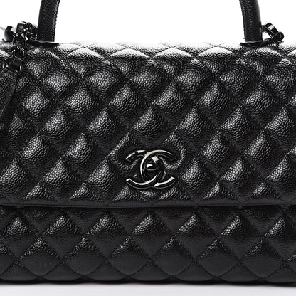 Chanel Caviar Quilted Small Coco Handle Flap So Black 7 of 10
