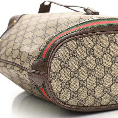 Gucci GG Supreme Monogram Web Ophidia Bucket Bag Brown 9 of 11