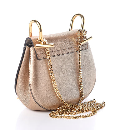 Chloe Metallic Goatskin Nano Drew Shoulder Bag Abstract Gold 2 of 7
