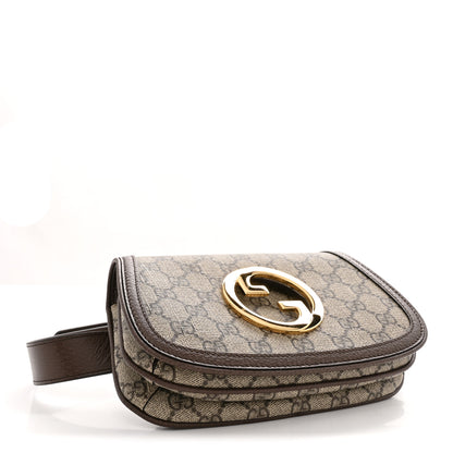 Gucci GG Supreme Monogram Textured Dollar Calfskin Blondie Belt Bag 75 30 Beige Ebony New Acero 4 of 11