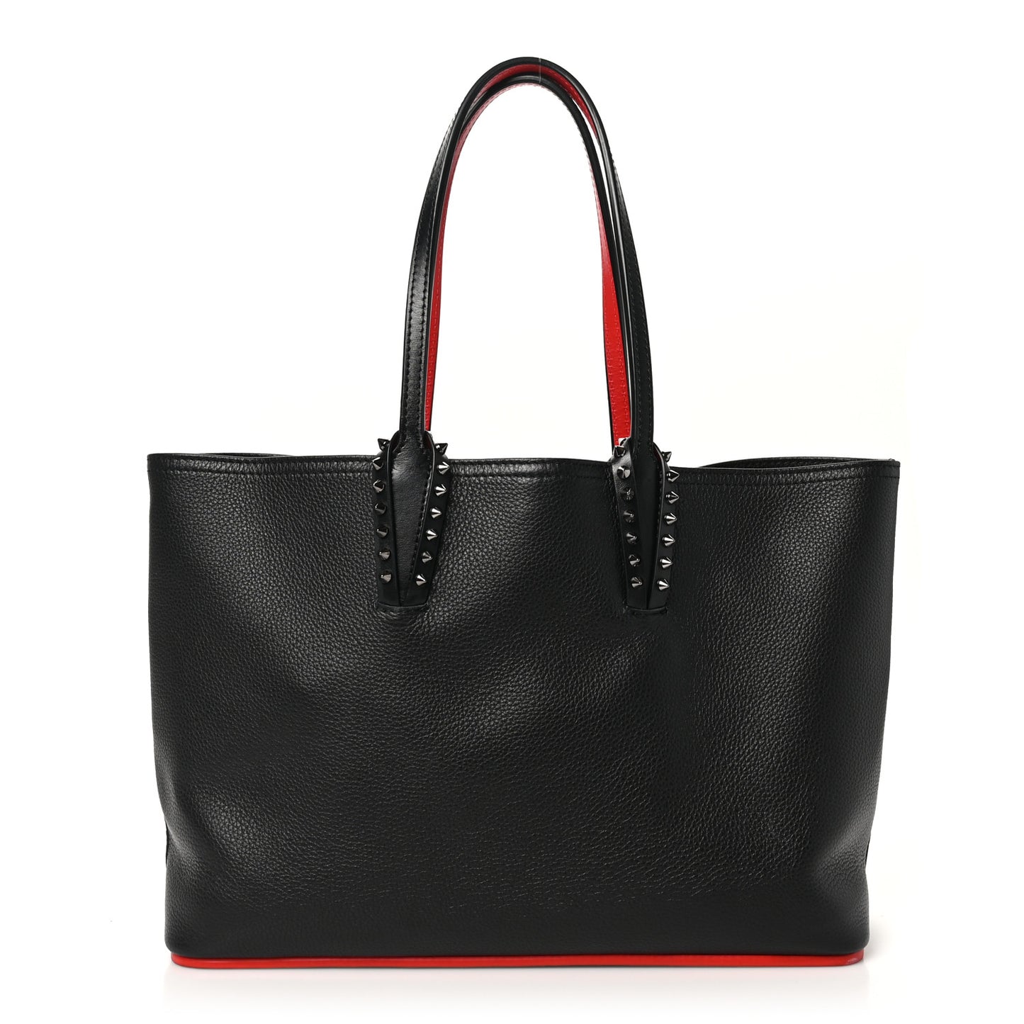 Calfskin Empire Spikes Small East West Cabata Tote Black