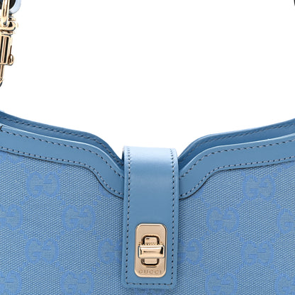 Gucci Calfskin Monogram Mini Moon Side Shoulder Bag Blue 8 of 11