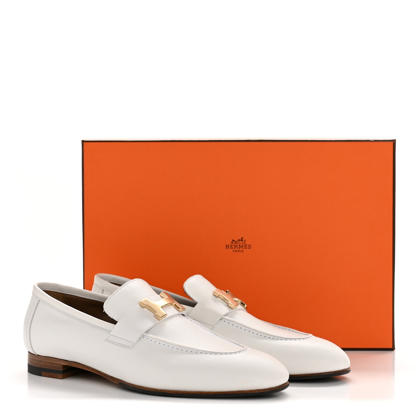 Calfskin Womens Paris Loafers 37 White